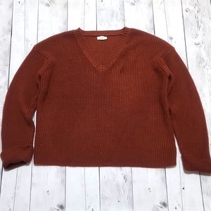 A.n.a Size Medium Rust/brown/orange color V neck sweater